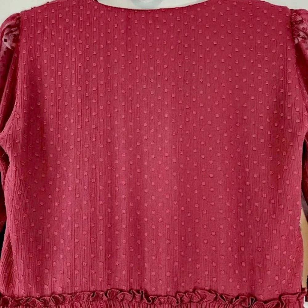Zara Boho Floral Embroidery Chiffon Dress Sz. Medium - Picture 9 of 11
